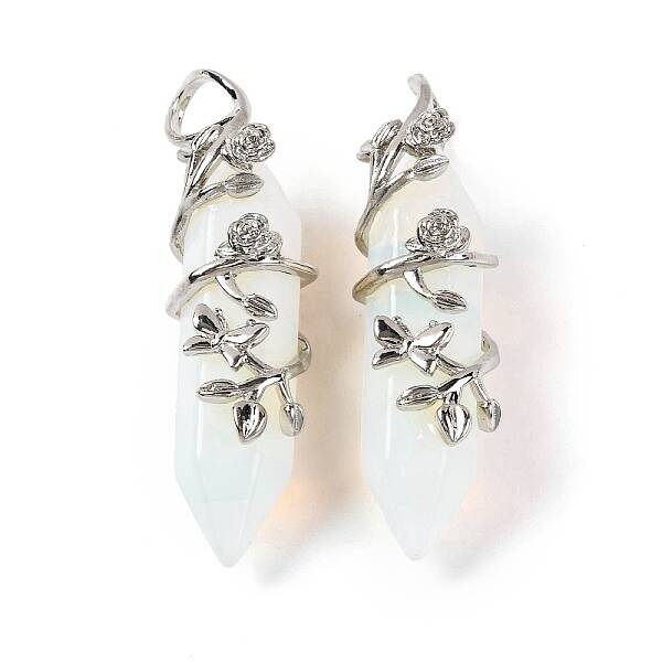 Opalite Double Terminal Pointed Pendants