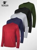 TELALEO 5 Pack Long Sleeve Shirts for Men Moisture Wicking UPF SPF Sun Protection Tee Shirts Workout T Shirts Casual