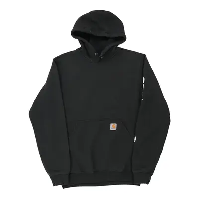 Carhartt Spellout Hoodie - Small Black Cotton Blend