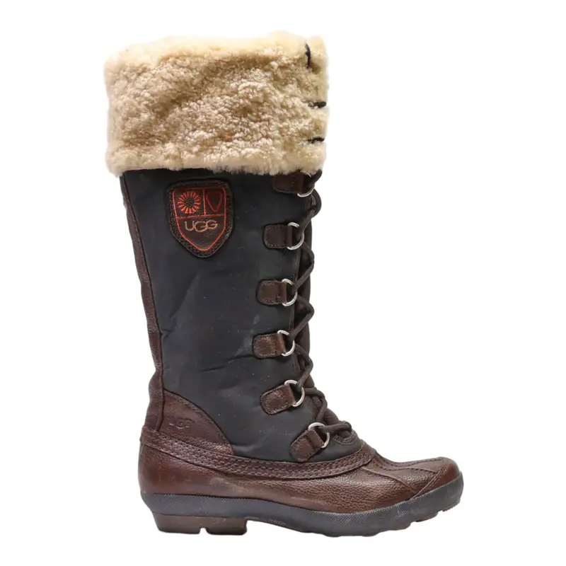 UGG Lace-Up Boots Brown Leather Womens UK 6