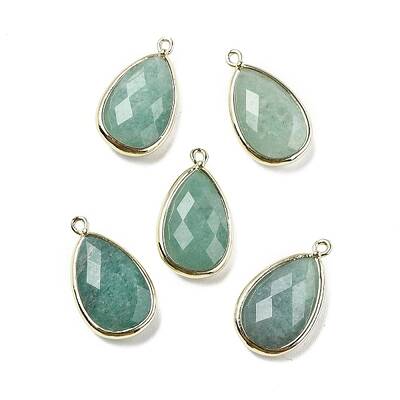 Natural Dyed Green Aventurine Faceted Pendants