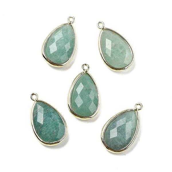 Natural Dyed Green Aventurine Faceted Pendants