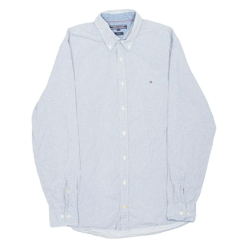 TOMMY HILFIGER Mens Shirt Blue Long Sleeve L