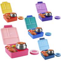 4 Compartment Bento Lunch Box with Soup Thermo, 1 Count Leakproof Lunch Food Container, Portable Insulated Lunch Box for Home...