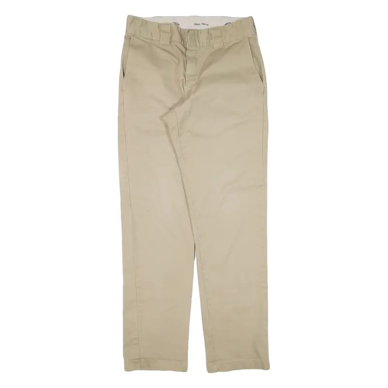 DICKIES Workwear Mens Trousers Beige Slim Tapered W30 L30