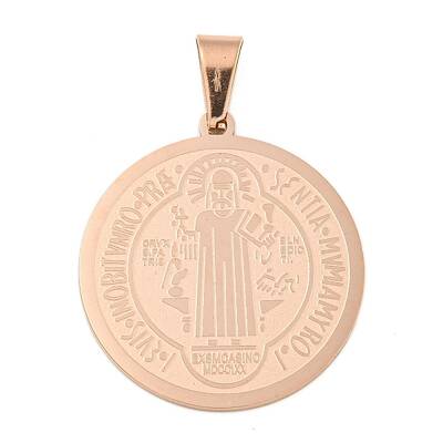 Ion Plating(IP)Trendy Necklace Findings Flat Round with San Benito 304 Stainless Steel Pendants