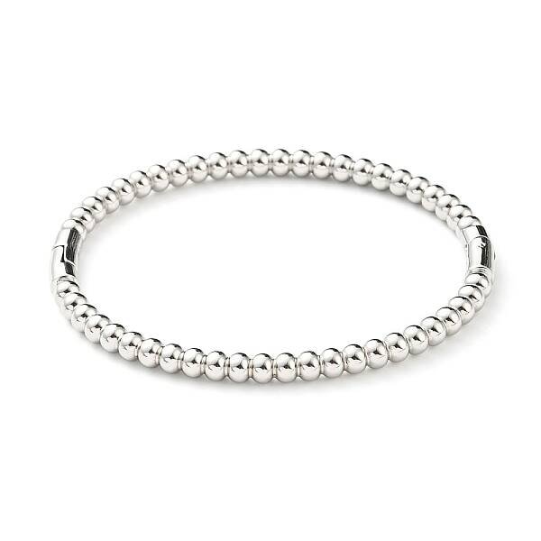 Non-Tarnish 304 Stainless Steel Round Beaded Bangle for Women