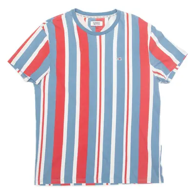 TOMMY JEANS Striped Mens T-Shirt Blue L