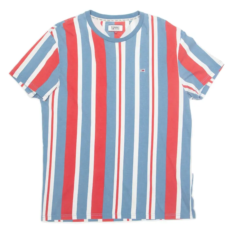 TOMMY JEANS Striped Mens T-Shirt Blue L