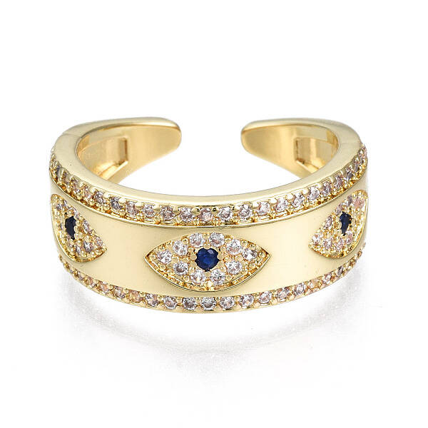 Evil Eye Cubic Zirconia Cuff Ring for Her
