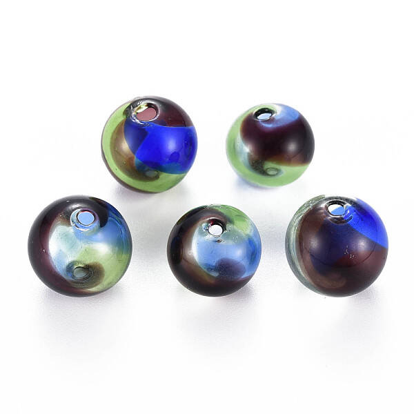Transparent Handmade Blown Glass Globe Beads