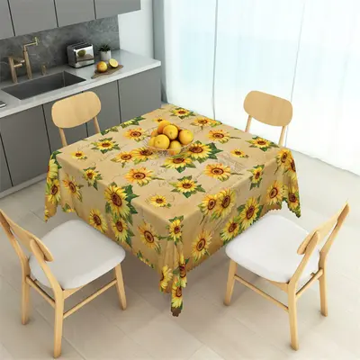 Vintage Sunflowers Pattern Repeat Square Tablecloth - Aperturee
