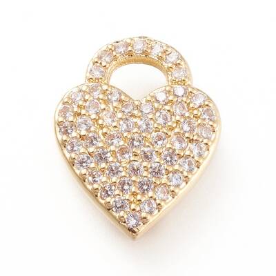 Brass Micro Pave Clear Cubic Zirconia Pendants