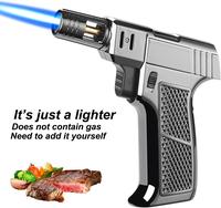 Outdoor Adjustable Windproof Straight Flame Lighter, Gas Refillable Windproof Lighter with Safety Lock for Daily Use & Cookin...