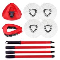 Spin Mop Head and Brush Replacement Compatible with O Cedar EasyWring 1-Tank System, 4 Mop Replace HeadsReplace Heads, 1 Swiv...