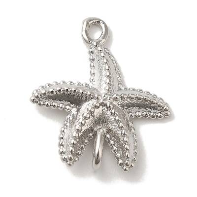 Rack Plating Brass Starfish Connector Charms Links