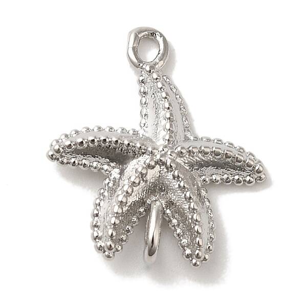 Rack Plating Brass Starfish Connector Charms Links