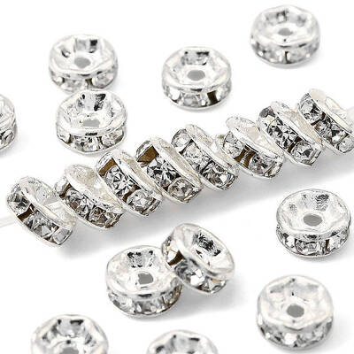 Brass Rhinestone Spacer Beads