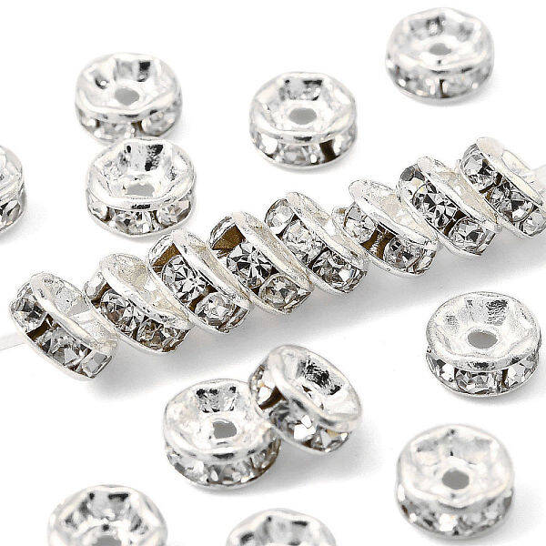 Brass Rhinestone Spacer Beads