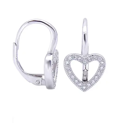 Beneto AGUC1958 silver heart earrings