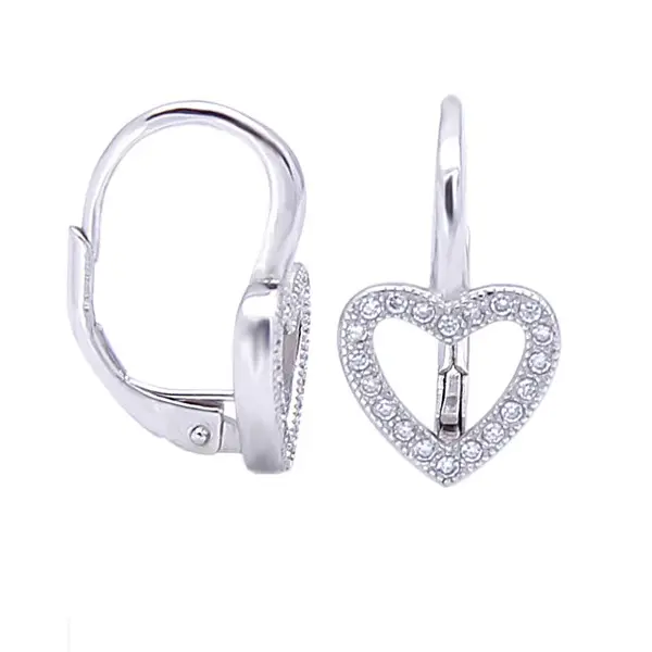 Beneto AGUC1958 silver heart earrings