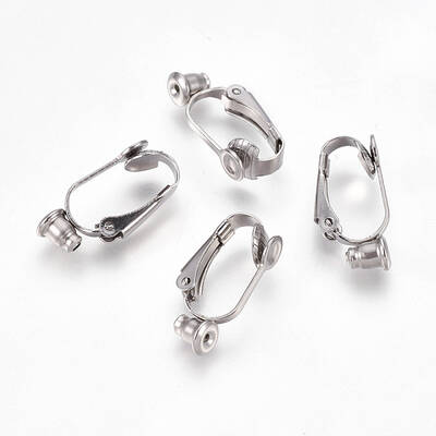 Tarnish Resistant 304 Stainless Steel Clip-on Earring Converters Findings