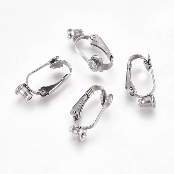 Tarnish Resistant 304 Stainless Steel Clip-on Earring Converters Findings