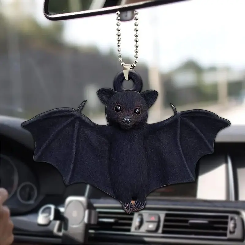 Bat Black Cat Shaped Car Pendant, Car Interior Decoration, Cartoon Hanging Ornament Gift Doll For Girlfriend & Boyfriend