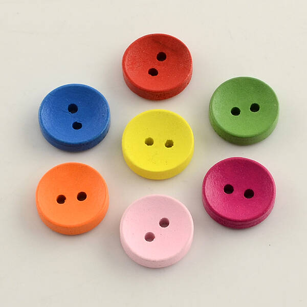 2-Hole Dyed Wooden Buttons