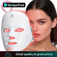 Mother's Day Gift, Rechargeable Facial Mask, 1 Count Summer Makeup, 7 Color LED Beauty Mask, Led Facial Light, Comfort Skin ...