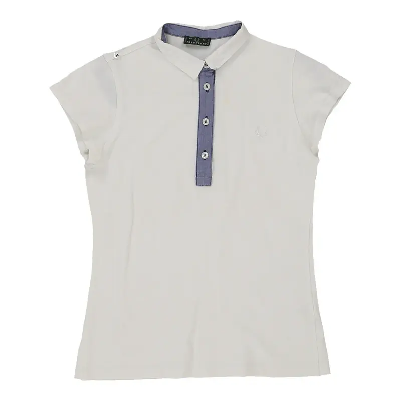 Fred Perry Polo Shirt - Medium White Cotton