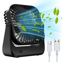 Summer Low noise Desk Fan,Home,Up to 5 hours of run time,with 4 Speeds, Portable Fans with 360° Rotation, perfect for variou...