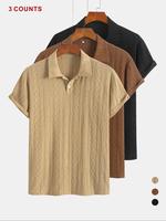 Men's Jacquard Polo Shirt, Regular Fit Casual Short Sleeve Top for Summer, Men's Clothes for Daily Wear, Shortsleeve