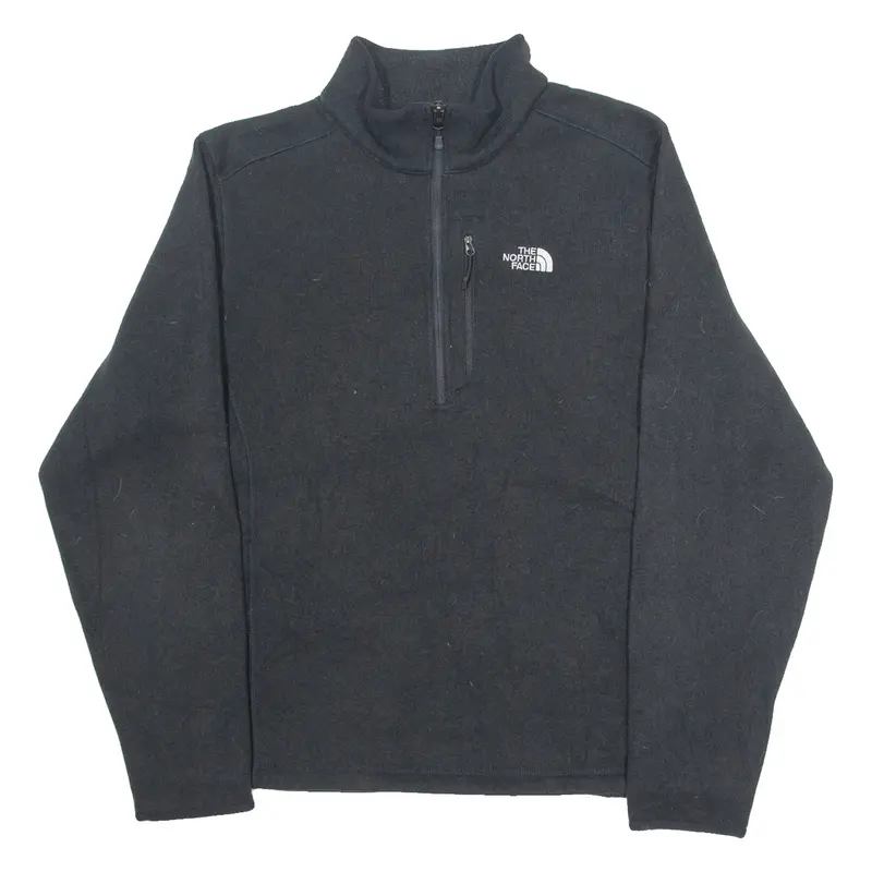 THE NORTH FACE Mens Fleece Grey 1/4 Zip Tight Knit L