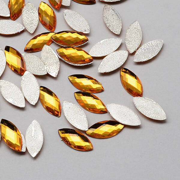 Transparent Faceted Horse Eye Acrylic Hotfix Rhinestone Flat Back Cabochons for Garment Design