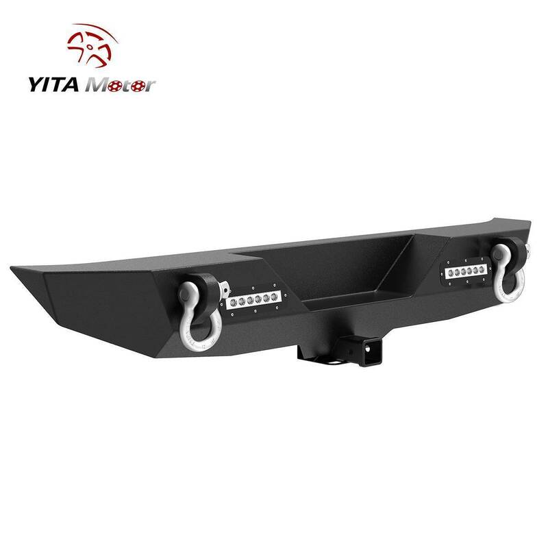 YITAMOTOR® 2007-2018 Jeep Wrangler JK and JK Unlimited Rear Bumper with LED Lights & 2\