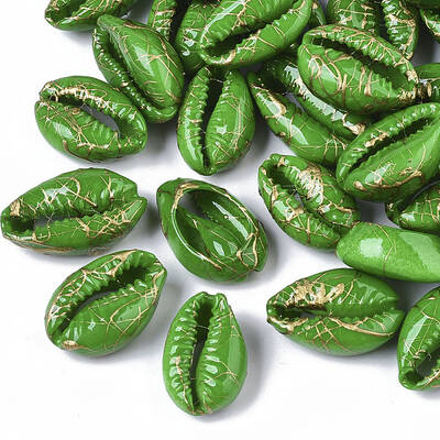 Spray Painted Natural Cowrie Shell Beads