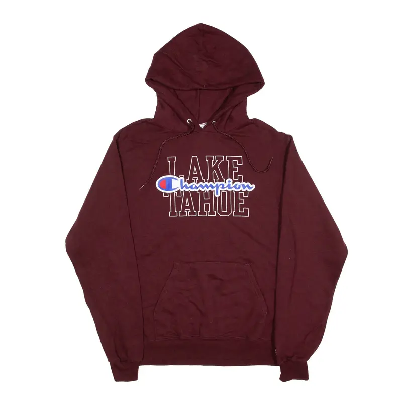 CHAMPION Lake Tahoe Hoodie Maroon Pullover Mens S