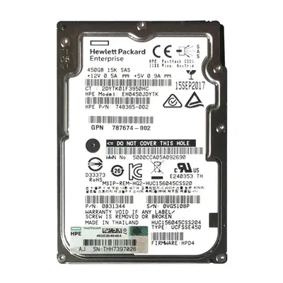 748385-002 HP 450GB 12Gb/s SAS 15000 2.5-inch Hard Drive