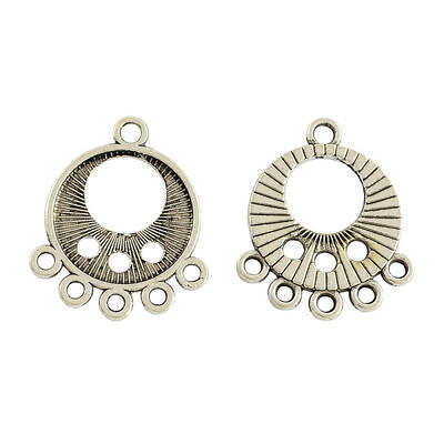 Tibetan Style Alloy Flat Round Chandelier Component Links
