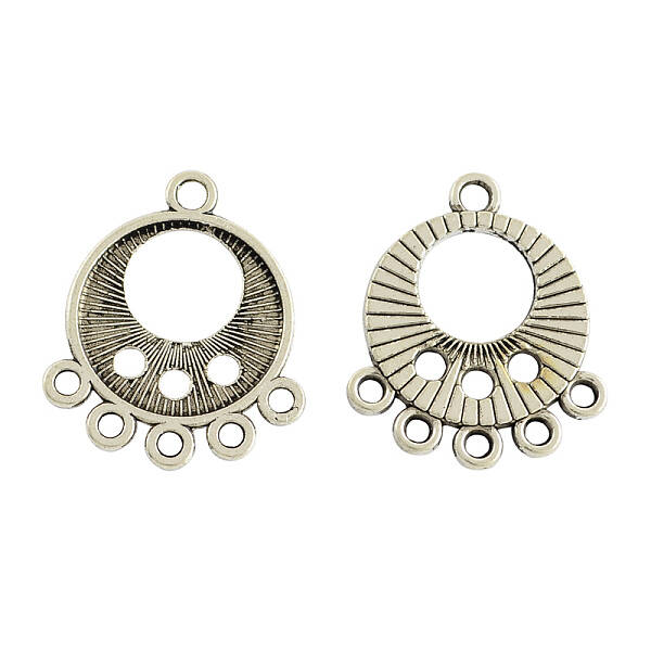 Tibetan Style Alloy Flat Round Chandelier Component Links