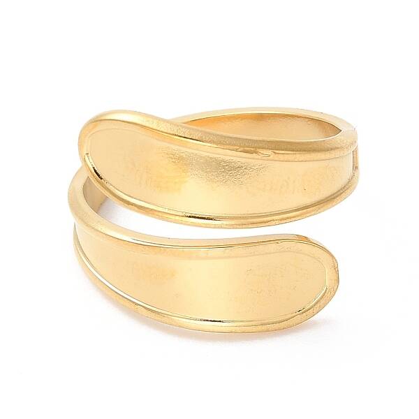 Ion Plating(IP) 304 Stainless Steel Teardrop Open Cuff Ring for Women