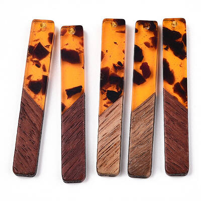 Transparent Resin & Walnut Wood Big Pendants