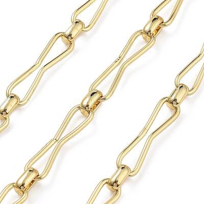 Rack Plating Brass Hour-glass Shaped Link Chains