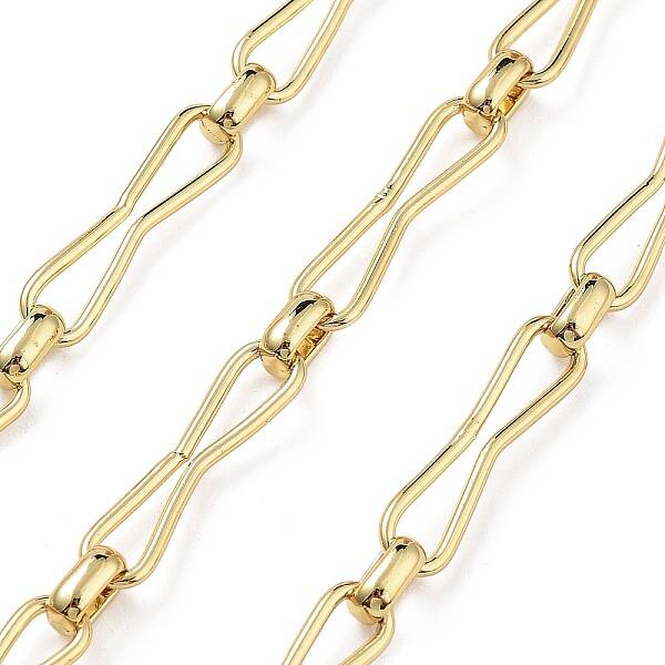 Rack Plating Brass Hour-glass Shaped Link Chains