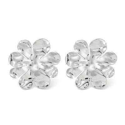 304 Stainless Steel Flower Stud Earrings