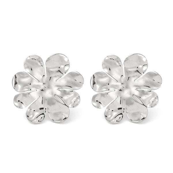 304 Stainless Steel Flower Stud Earrings