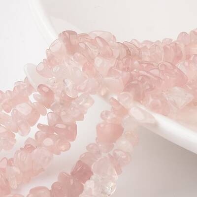 Chip Natural Rose Quartz Bead Strands