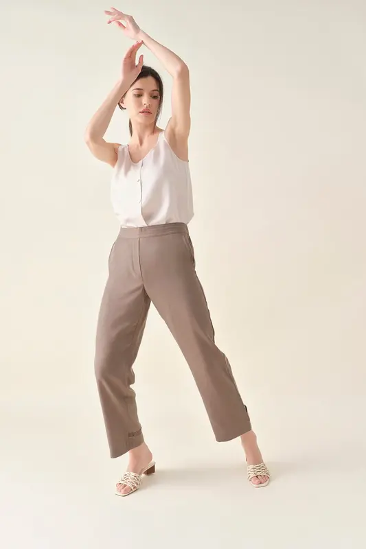 Convertible Crop Pant - Dark Taupe | Size: S