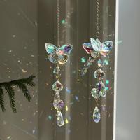 Butterfly Design Sun Catcher, 1 Count Artificial Crystal Sun Catcher, Hanging Ornament for Home Decor, Room Decor, Car Decor,...